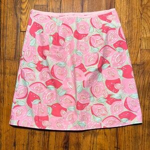 LILY PULITZER VTG Pink Green Floral Patterned Wrap Skirt 100% Cotton Size 10‎
